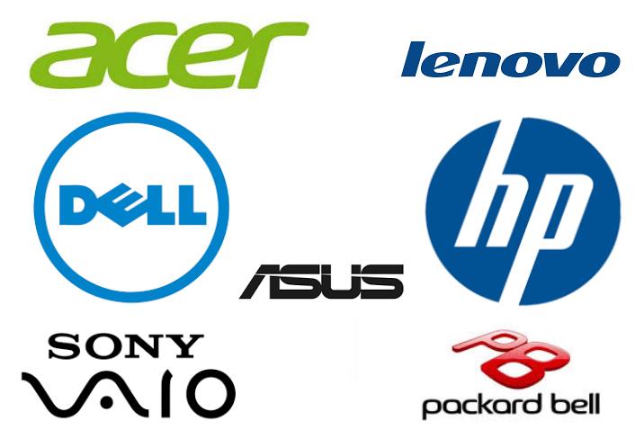 Marcas mas habituales de portátiles que cambiamos la pantalla, Hp, Acer, Lenovo, Asus.